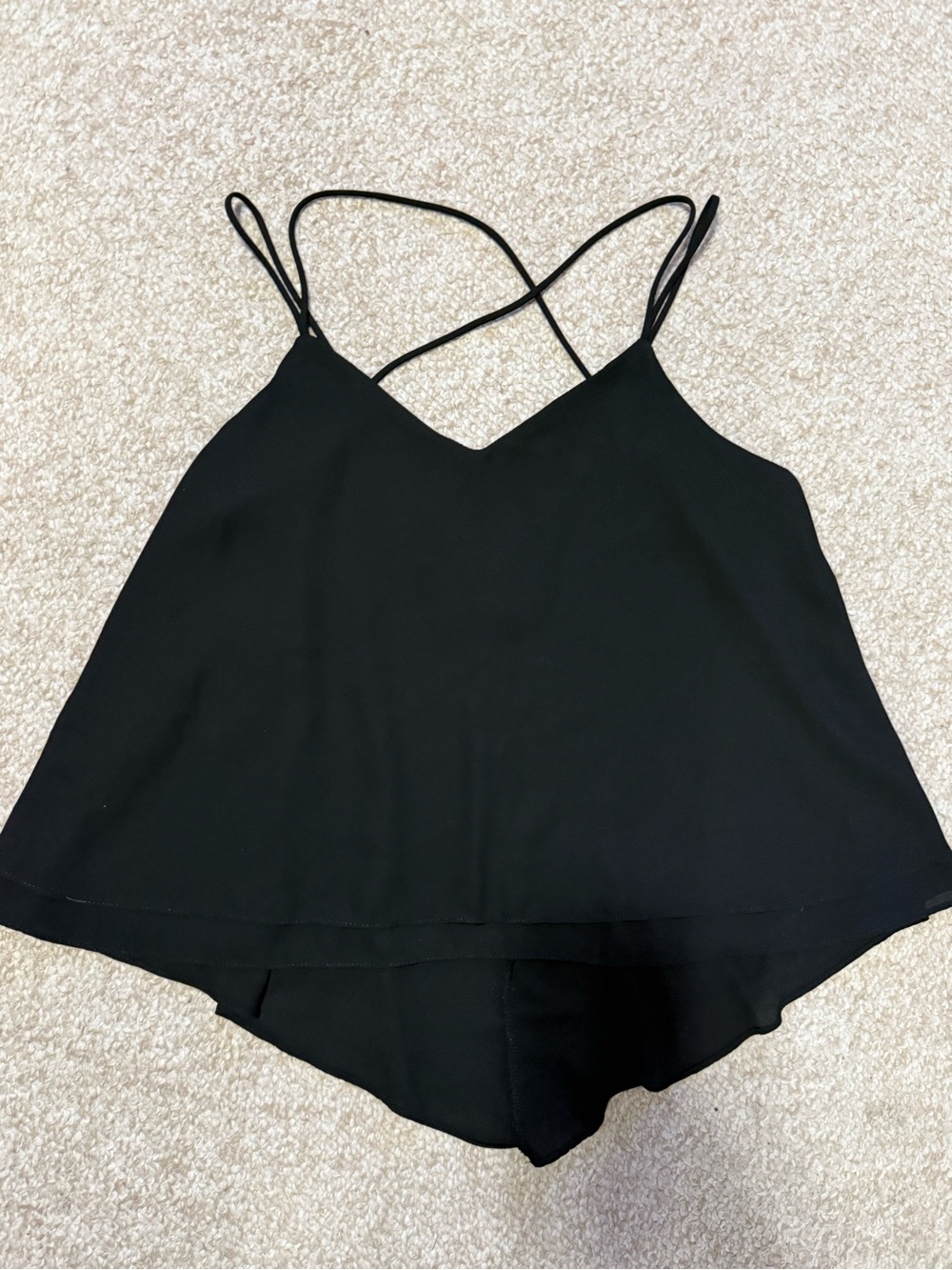 Dainty Hooligan Black V-Neck Crisscross Strappy Cami